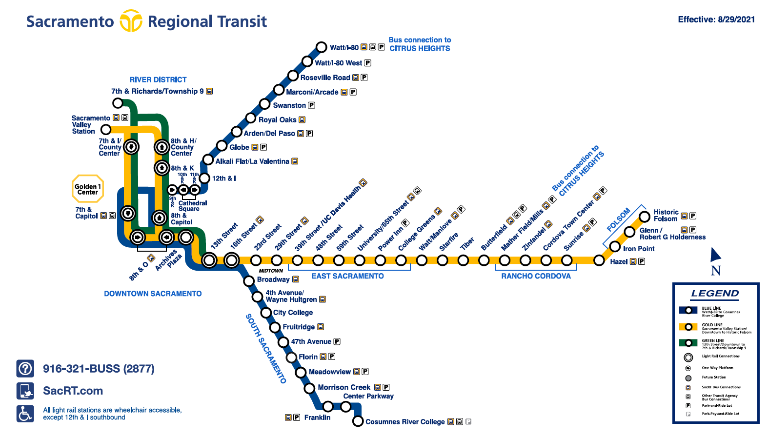 Light rail system schematic map