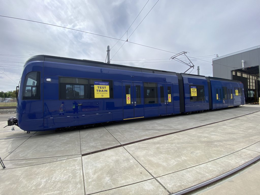 Photo of new low floor train 