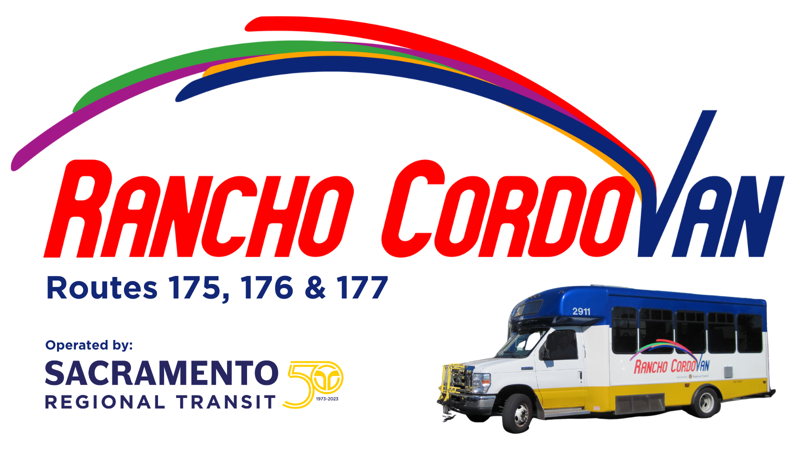 Rancho Cordovan Routes 175, 176. 177. Photo of Rancho Cordovan bus.