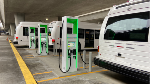 Photo of electric buses charging